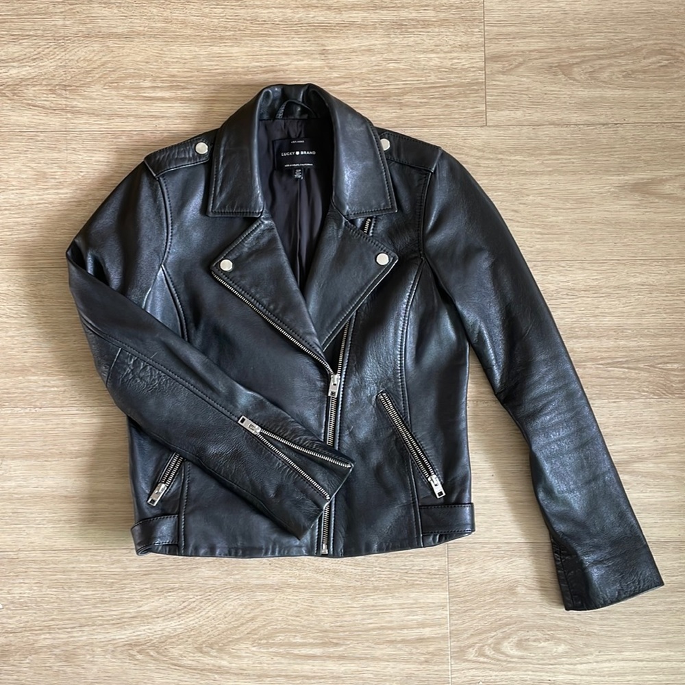Lucky Brand Leather Moto Jacket